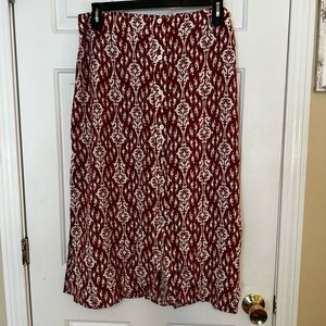 Burnt Orange Button Down Midi Skirt